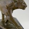 Art Deco bronzen beeld panter