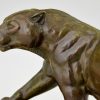 Art Deco bronzen beeld panter