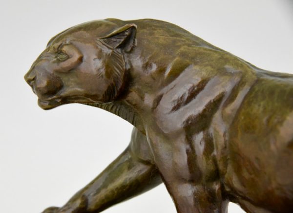 Art Deco bronzen beeld panter