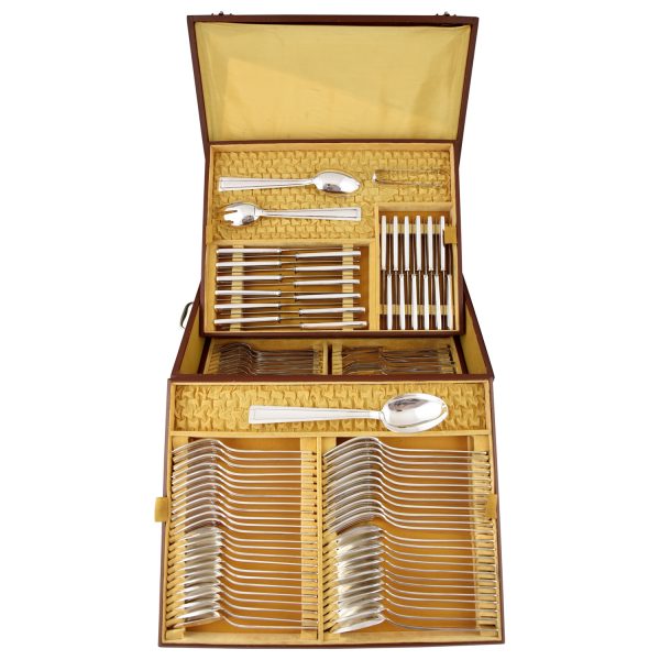 Ménagère Art Deco metal argenté 140 pc