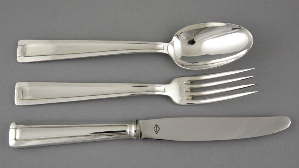 Art Deco silver plate cutlery flatware set 140 pc