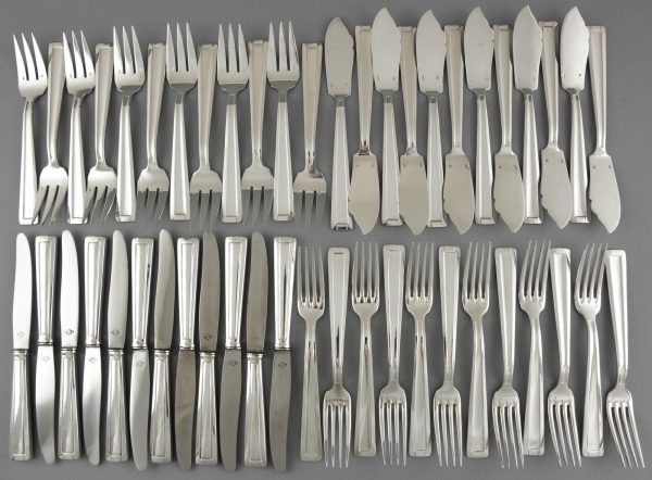 Art Deco silver plate cutlery flatware set 140 pc