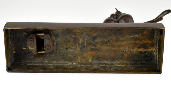 Art Deco bronzen beeld vogels op tak