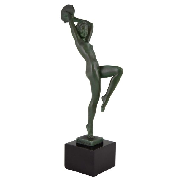 Art Deco sculpture nude with tambourine