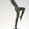 Sculpture Art Deco danseuse nue au tambourin