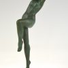 Sculpture Art Deco danseuse nue au tambourin