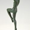 Sculpture Art Deco danseuse nue au tambourin