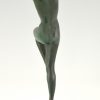 Sculpture Art Deco danseuse nue au tambourin