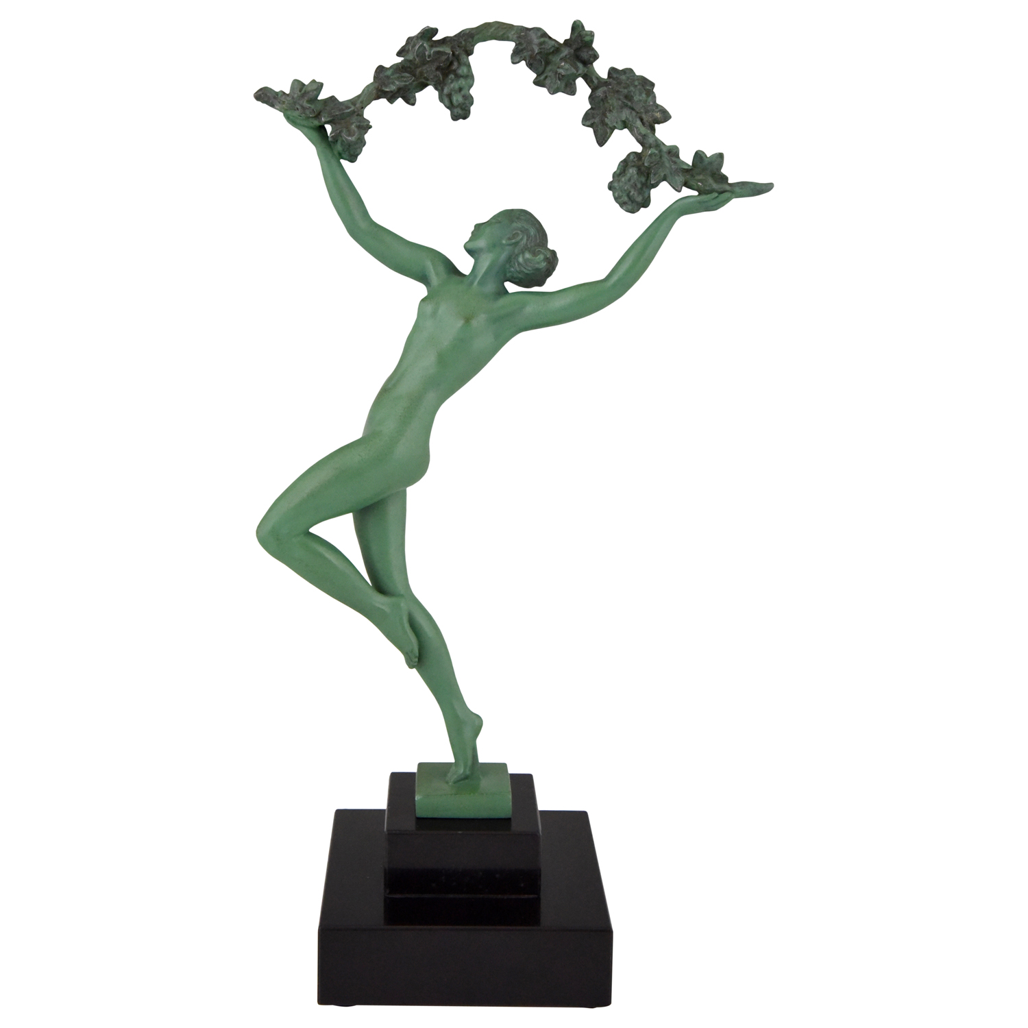 Sculpture Art Deco danseuse aux raisins