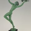 Art Deco sculpture of a nude with grapes