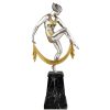 Art Deco sculpture bronze argenté danseuse aux drapé