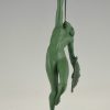 Art Deco sculpture nude with trumpet and shield, Jericho