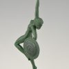 Jericho, sculpture Art Deco nu à la trompette