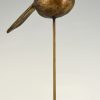 Sculpture moderne en bronze fait main oiseau 1970