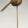 Sculpture moderne en bronze fait main oiseau 1970