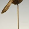 Mid century handmade bronze sculpture of a bird