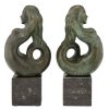 Mid Century bronze mermaid bookends