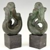 Mid Century bronze mermaid bookends