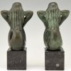 Mid Century bronze mermaid bookends