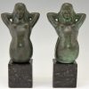 Mid Century bronze mermaid bookends