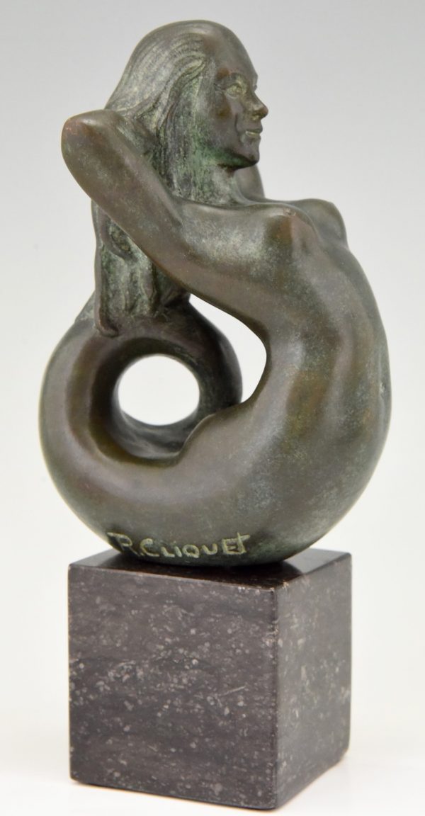 Mid Century bronze mermaid bookends