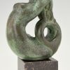 Mid Century bronze mermaid bookends