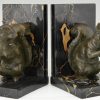 Art Deco bronze squirrel bookends