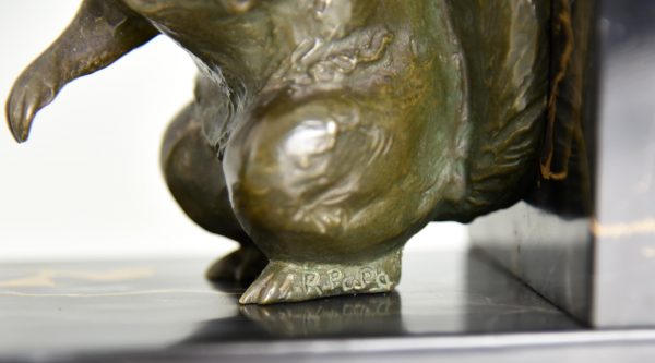 Art Deco bronze squirrel bookends