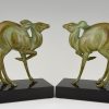 Art Deco bronze deer bookends.