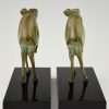 Art Deco bronze deer bookends.