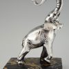 Art Deco silvered bronze elephant bookends