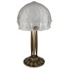 Art Deco glass and bronze desk or table lamp