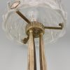 Art Deco Tischlampe Bronze und Glass