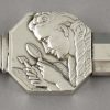 Art Deco briefopener brons verzilverd postzegel verzamelaar