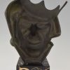 Art Deco sculpture en bronze bouffon de cour