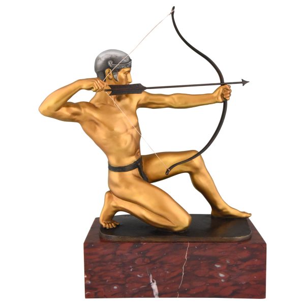 Sculpture en bronze archer nu masculin
