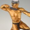 Antiek bronzen beeld mannelijk naakt boogschutter
