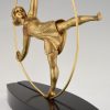 Art Deco sculptuur brons danseres met hoepel
