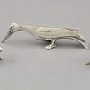 Art Deco set of 12 silvered animal knife rests in case