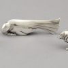 Art Deco set of 12 silvered animal knife rests in case