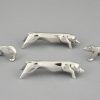 Set of 12 Art Deco animal knife rests in case