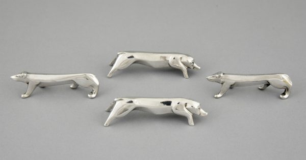 12 Art Deco Messerbänkchen Tiere