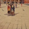 Watercolor of Venice, women at San Marco