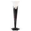 Art Deco pâte de verre glass and iron table lamp tulip