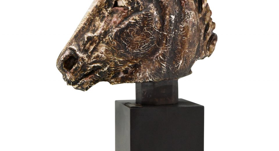 Skulptur Keramik Pferde Kopf