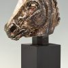 Sculpture en céramique buste de cheval
