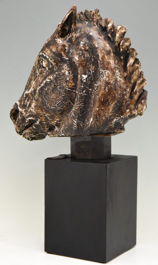 Skulptur Keramik Pferde Kopf
