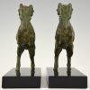 Art Deco bronze ram bookends