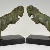 Art Deco bronze ram bookends