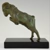 Art Deco bronze ram bookends